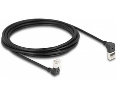Delock RJ45 Netzwerkkabel Cat.6A S/FTP Slim 90° oben / unten gewinkelt 3 m juodas