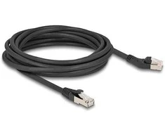 Delock RJ45 Netzwerkkabel Cat.6A S/FTP Stecker 45° nach links gewinkelt zu Stecker gerade 5 m juodas