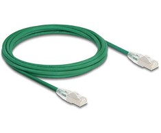 Delock Delock RJ45 tinklo kabelis Cat.6A kištukas-kištukas su išlenktu fiksavimo antgaliu U/FTP Slim 3 m žalias