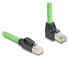 Delock RJ45 Netzwerkkabel Cat.6A Stecker zu Stecker oben gewinkelt SF/UTP schleppkettentauglich PUR (TPU) 1 m grün