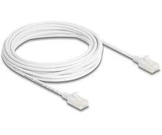 Delock RJ45 Netzwerkkabel Cat.6A Stecker zu Stecker mit robuster Rastnase Industrietauglich U/UTP Slim 5 m baltas