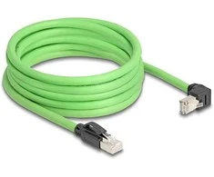 Delock RJ45 Netzwerkkabel Cat.6A Stecker zu Stecker unten gewinkelt SF/UTP schleppkettentauglich PUR (TPU) 5 m grün