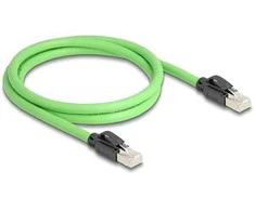 Delock RJ45 Netzwerkkabel Cat.6A Stecker zu Stecker SF/UTP schleppkettentauglich PUR (TPU) 1 m grün