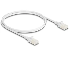 Delock RJ45 Netzwerkkabel Cat.6A Stecker zu Stecker mit robuster Rastnase Industrietauglich U/UTP Slim 1 m baltas