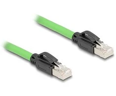 Delock RJ45 Netzwerkkabel Cat.6A Stecker zu Stecker SF/UTP schleppkettentauglich PUR (TPU) 2 m grün