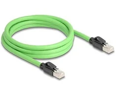 Delock RJ45 Netzwerkkabel Cat.6A Stecker zu Stecker SF/UTP schleppkettentauglich PUR (TPU) 2 m grün