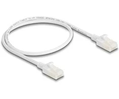 Delock RJ45 Netzwerkkabel Cat.6A Stecker zu Stecker mit robuster Rastnase Industrietauglich U/UTP Slim 0,5 m baltas