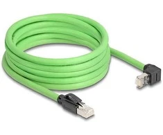 Delock RJ45 Netzwerkkabel Cat.6A Stecker zu Stecker oben gewinkelt SF/UTP schleppkettentauglich PUR (TPU) 5 m grün