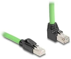 Delock RJ45 Netzwerkkabel Cat.6A Stecker zu Stecker oben gewinkelt SF/UTP schleppkettentauglich PUR (TPU) 5 m grün