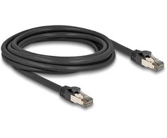 Delock DeLOCK RJ-45 tinklo kabelis Cat.6a U/FTP itin lankstus (juodas, 3 metrai, vidinis nerūdijančio plieno apvalkalas)