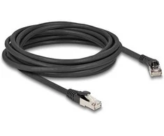 Delock RJ45 Netzwerkkabel Cat.8.1 S/FTP Stecker 45° nach rechts gewinkelt zu Stecker gerade bis 40 Gbps 5 m juodas
