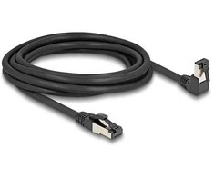 Delock RJ45 Netzwerkkabel Cat.8.1 S/FTP 90° unten gewinkelt / gerade 3 m juodas