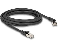 Delock RJ45 Netzwerkkabel Cat.8.1 S/FTP Stecker 45° nach rechts gewinkelt zu Stecker gerade bis 40 Gbps 3 m juodas