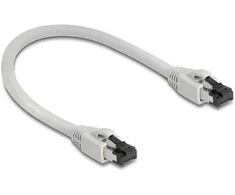 Delock RJ45 Netzwerkkabel Cat.8.1 S/FTP 0,25 m bis 40 Gbps grau
