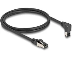 Delock RJ45 Netzwerkkabel Cat.8.1 S/FTP 90° oben gewinkelt / gerade 5 m juodas