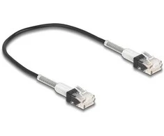 Delock RJ45 Netzwerkkabel mit doppeltem Knickschutz Cat.6A UTP Slim 0,3 m juodas