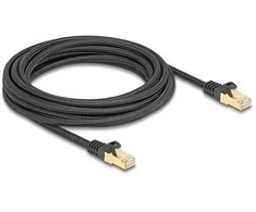 Delock RJ45 Netzwerkkabel mit Geflechtmantel Cat.6A S/FTP Stecker zu Stecker 5 m juodas