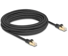 Delock Delock RJ45 Netzwerkkabel mit Geflechtmantel Cat.6A S/FTP Stecker zu Stecker 10 m juodas
