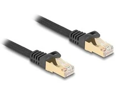 Delock RJ45 Netzwerkkabel mit Geflechtmantel Cat.6A S/FTP Stecker zu Stecker 7,5 m juodas