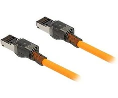 Delock RJ45 Netzwerkkabel mit USB Type-C™ Portfinder Funktion Self Tracing Cat.6A S/FTP 0,5 m oranžinis
