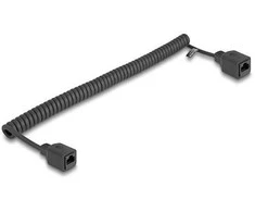 Delock RJ45 Spiralkabel Buchse zu Buchse Cat.5e UTP 0,5 m bis 1 m juodas