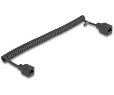 Delock RJ45 Spiralkabel Buchse zu Buchse Cat.5e UTP 0,8 m bis 2 m juodas