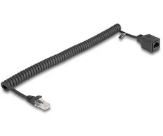 Delock RJ45 Spiralkabel Stecker zu Buchse Cat.5e UTP 0,5 m bis 1 m juodas