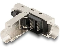 Delock RJ45 Stecker feldkonfektionierbar Cat.6A mit Kabelverschraubung und Staubschutz werkzeugfrei