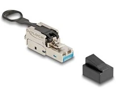 Delock RJ45 Stecker feldkonfektionierbar Cat.6A mit Push und Pull Lasche werkzeugfrei