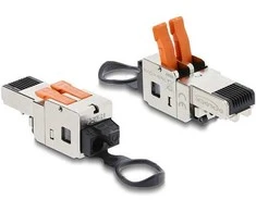 Delock RJ45 Stecker mit Klemmverschluss 2 Pin +/- werkzeugfrei - composite power connector