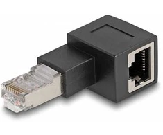 Delock RJ45 Stecker zu RJ45 Buchse Adapteris Cat.6A 90° nach links gewinkelt