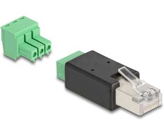 Delock DeLOCK 66607 zmieniacz płci / kabli RJ45 3 pin terminal block Juodas, Žalias