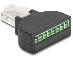 Delock RJ45 Stecker zu Terminalblock mit Schraubendreher Cat.5e
