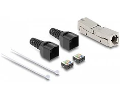 Delock RJ45 Verbinder LSA zu LSA mit Knickschutztülle Cat.8.1 werkzeugfrei