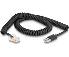Delock RJ50 zu USB 2.0 Typ-A Spiralkabel 2 m