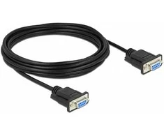 Delock RS-232 Kabelis Seriell D-Sub 9 Buchse zu Buchse Nullmodem mit schmalem Steckergehäuse - Full Handshaking - 5 m