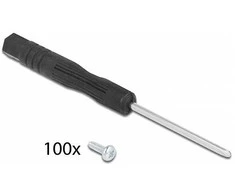 Delock Schrauben und Schraubendreher für LWL Adapteris (SC, LC, ST) 100 Stück