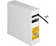 DELOCK termosusitraukiančių vamzdelių dėžutė, vidinis lipnus sluoksnis 5 m x 3,2 mm, juoda