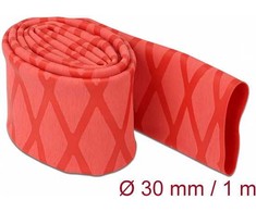 Delock Schrumpfschlauch X-Muster rutschfest 1 m x 30 mm raudona
