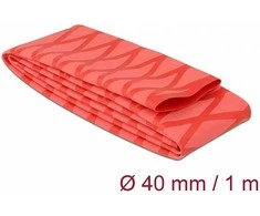 Delock Schrumpfschlauch X-Muster rutschfest 1 m x 40 mm raudona