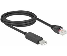 Delock Serielles Anschlusskabel mit FTDI Chipsatz, USB 2.0 Typ-A Stecker zu RS-232 RJ45 Stecker 2 m juodas