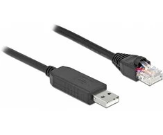 Delock Serielles Anschlusskabel mit FTDI Chipsatz, USB 2.0 Typ-A Stecker zu RS-232 RJ45 Stecker 25 cm juodas