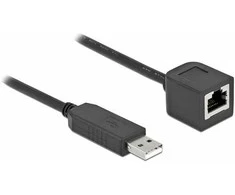 Delock Serielles Anschlusskabel mit FTDI Chipsatz, USB 2.0 Typ-A Stecker zu RS-232 RJ45 Buchse 25 cm juodas