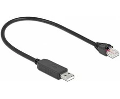 Delock Serielles Anschlusskabel mit FTDI Chipsatz, USB 2.0 Typ-A Stecker zu RS-232 RJ45 Stecker 25 cm juodas