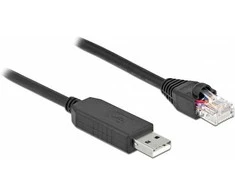 Delock Serielles Anschlusskabel mit FTDI Chipsatz, USB 2.0 Typ-A Stecker zu RS-232 RJ45 Stecker 2 m juodas