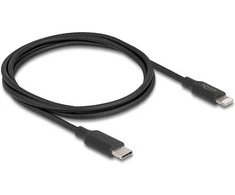 Delock Slim Daten- und Ladekabel USB Type-C™ zu Lightning™ für iPhone™, iPad™, iPod™ juodas 1 m MFi