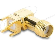 Delock SMA Buchse 90° auf Leiterplatte Gewindelänge 5 mm