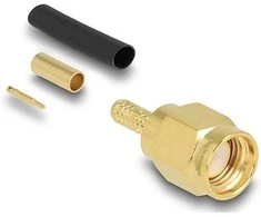 Delock SMA Stecker zum Crimpen RG-174 / RG-316 mit passendem Schrumpfschlauch