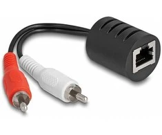 Delock Stereo Audio Extender RJ45 Buchse zu 2 x Cinch Stecker Cat.5 bis 50 m Set 2 vnt.