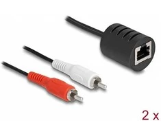 Delock Stereo Audio Extender RJ45 Buchse zu 2 x Cinch Stecker Cat.5 bis 50 m Set 2 vnt.